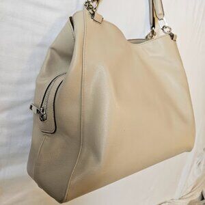 A New Day Slouchy Shoulder Bag Beige Chain Link Straps Roomy